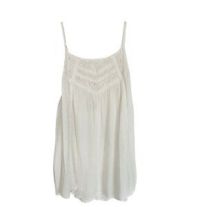NWT Maurices 3 Plus IVORY Crochet Eyelet Trim Sleeveless Top Cami Tank